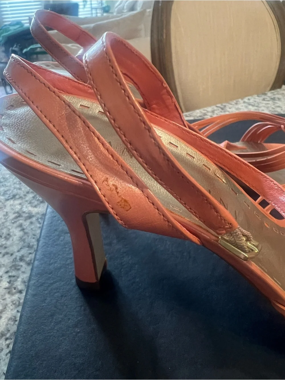 Gianni Bini Peach Knot-Strap Heeled Sandals NEW